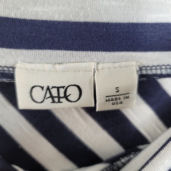 4/$25 Cato Navy Blue Striped Straight Maxi Skirt Size Small - Picture 5 of 16